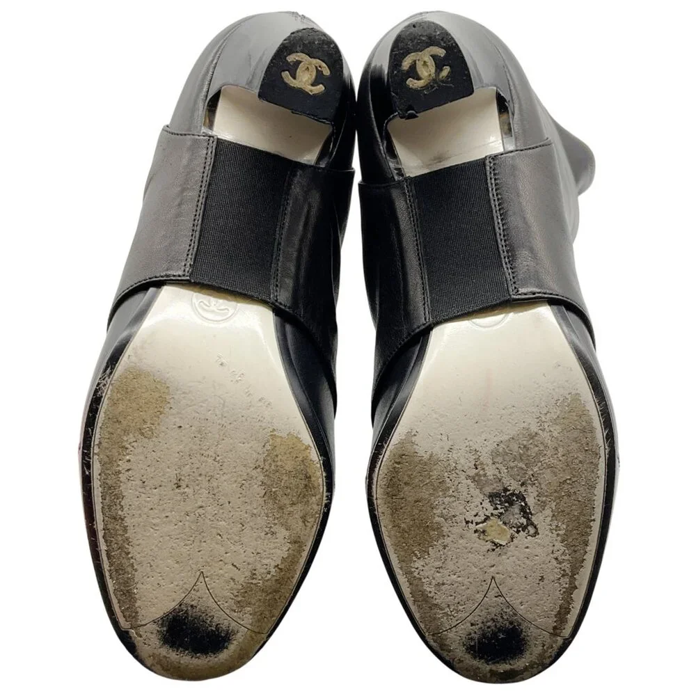Chanel Black Leather Boots with Removable Spats - Picture 6 of 6